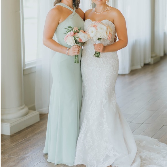 Azazie Rue Dusty Sage Dress - Picture 4 of 6